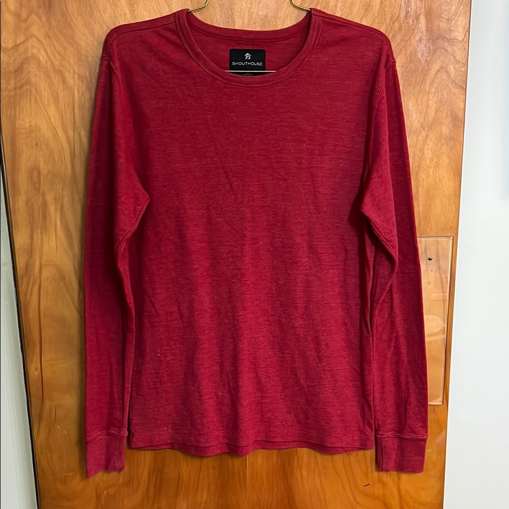 South house Men's Red Long Sleeve Lightweight Thermal Tee Size Large